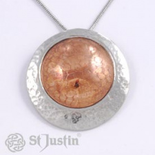 St Justin Necklace - Copper Offset Disc