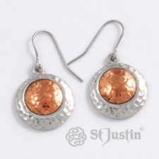 St Justin Earrings - Copper Offset Disc